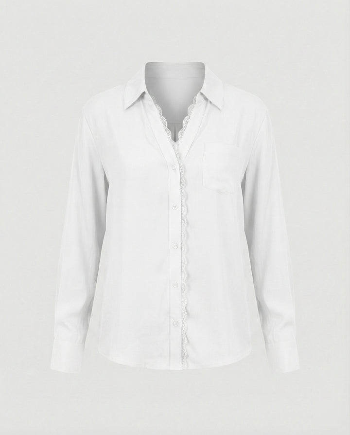 Damen Bluse mit Spitzenakzenten