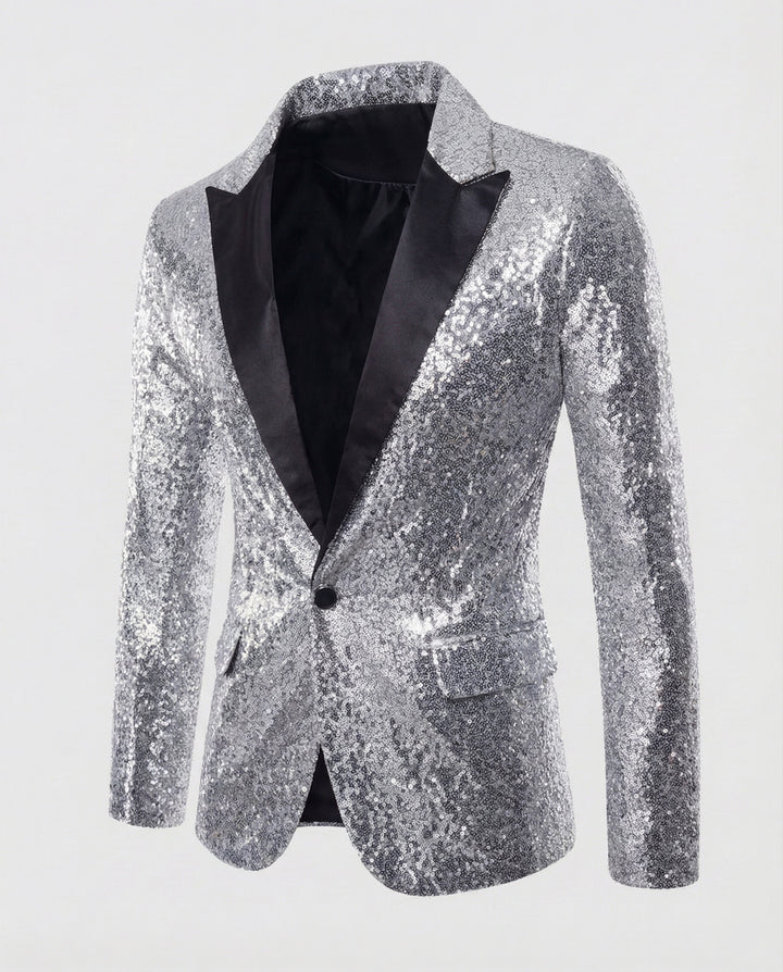 Glamouröser Pailletten Blazer Herren