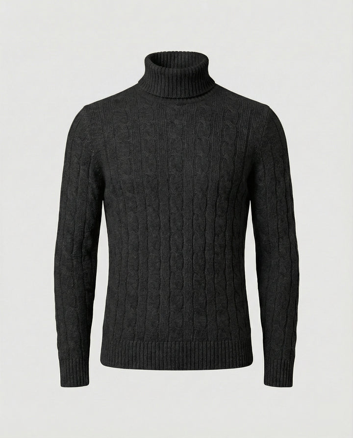Rollkragenpullover Rippmuster Herren