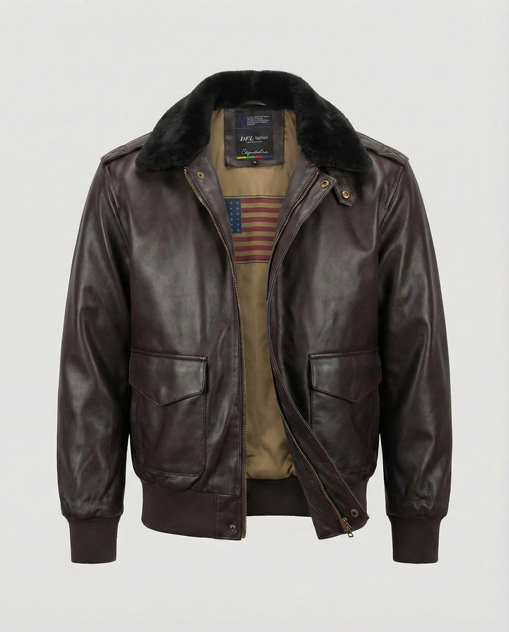 Herren Pilotenjacke mit Kunstpelz