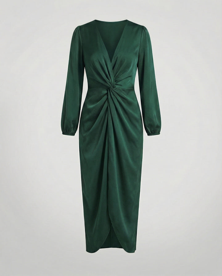 Elegantes Wickelkleid Damen Midi