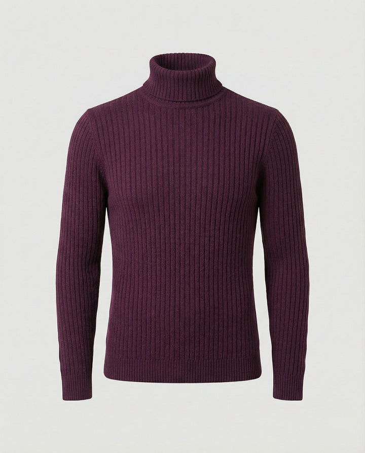 Rollkragenpullover Rippmuster Herren