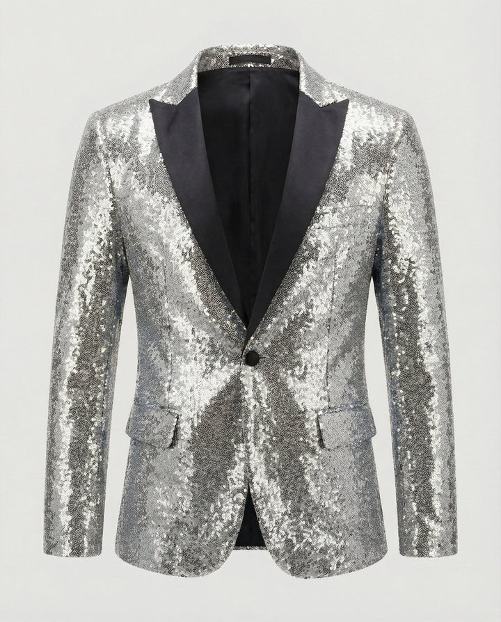Glänzender Herren Pailletten Blazer