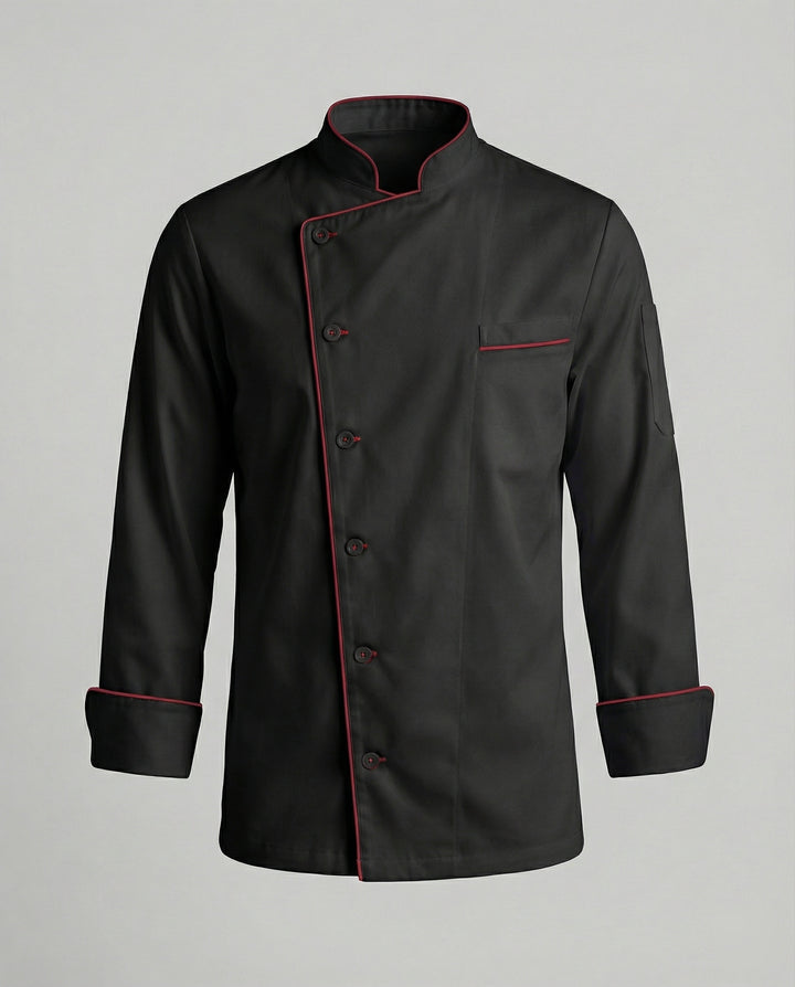 Elegante Kontrast Kochjacke Herren