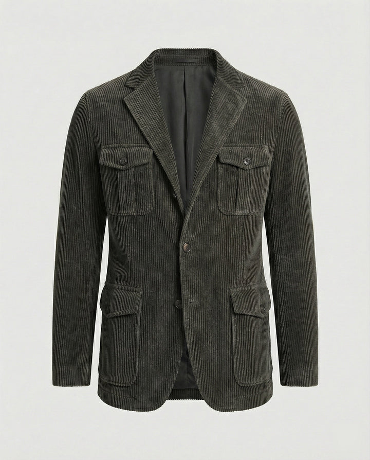 Herren Cordjacke mit multifunktionalen Taschen und modernem Schnitt