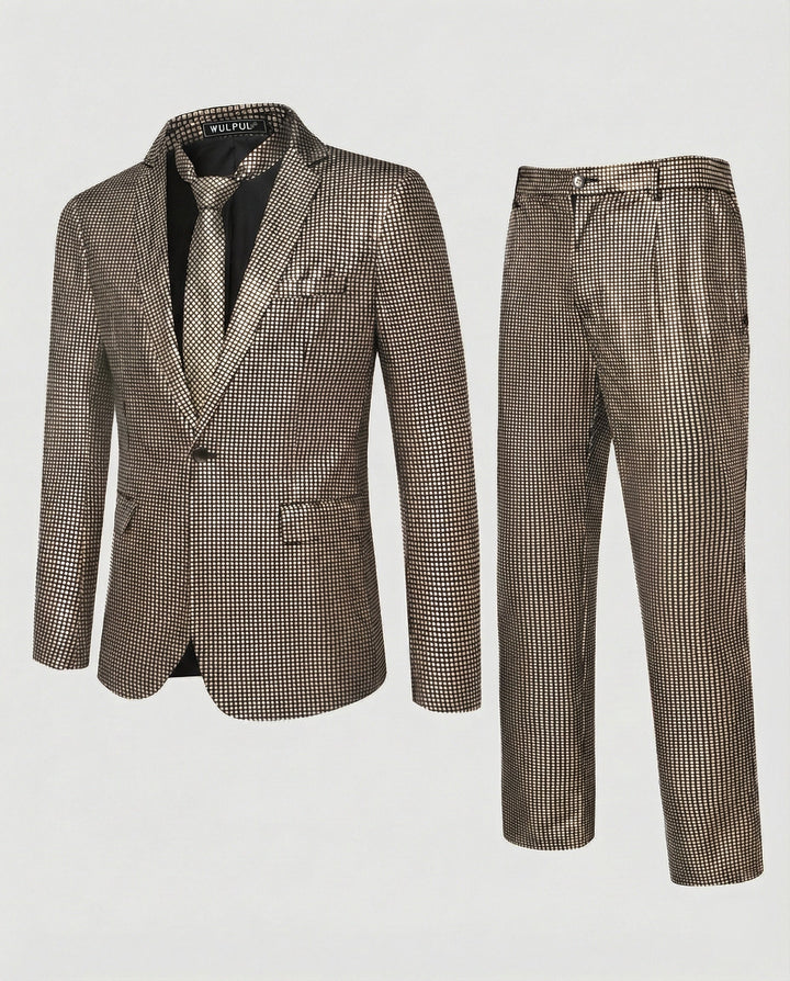 Herren Abendanzug mit Glanzmuster Slim Fit
