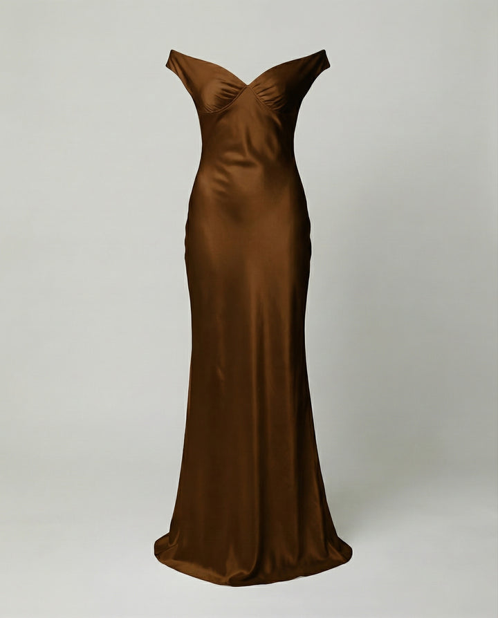 Elegantes Maxikleid Damen Satin