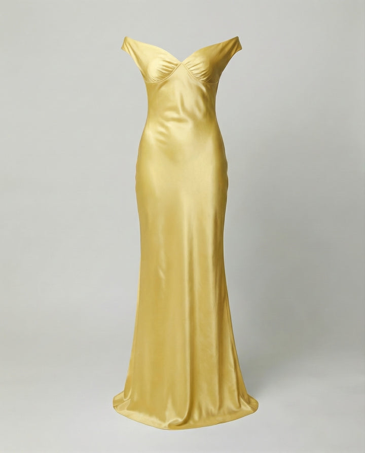 Elegantes Maxikleid Damen Satin
