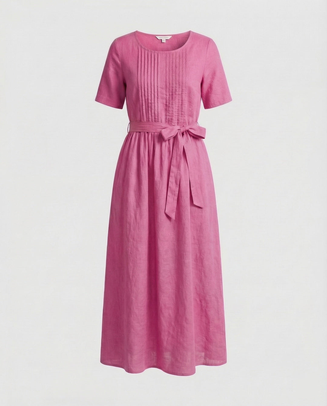 Damen Leinen Maxikleid Gürtel