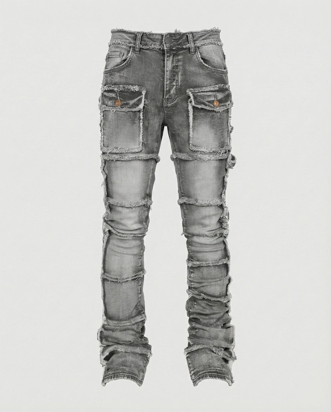 Herren Slim Fit Jeans mit Cargotaschen
