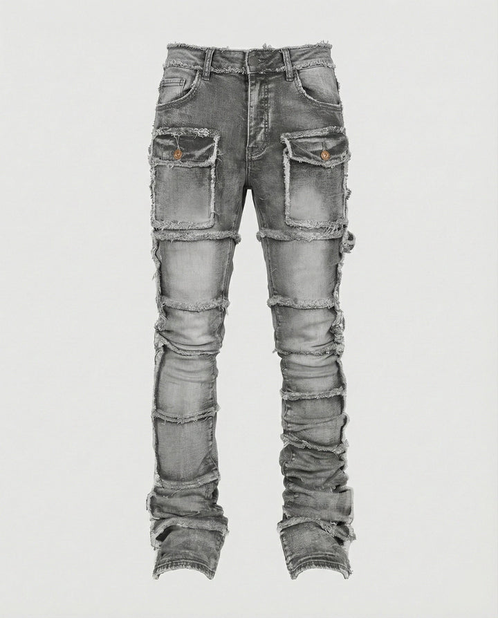 Herren Slim Fit Jeans mit Cargotaschen