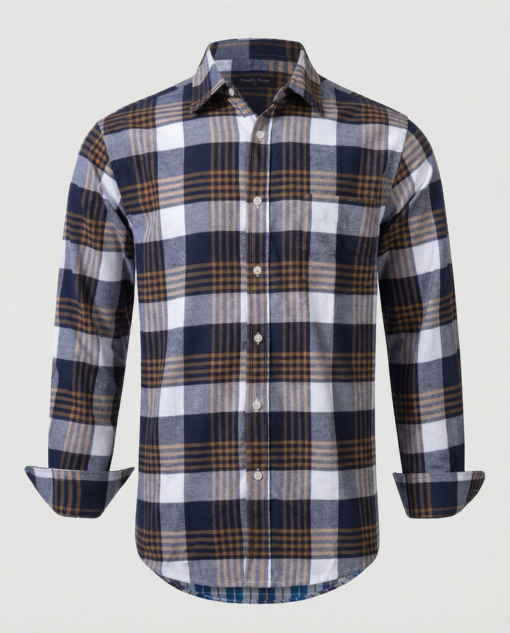Herren Flanell Langarmhemd Kariert