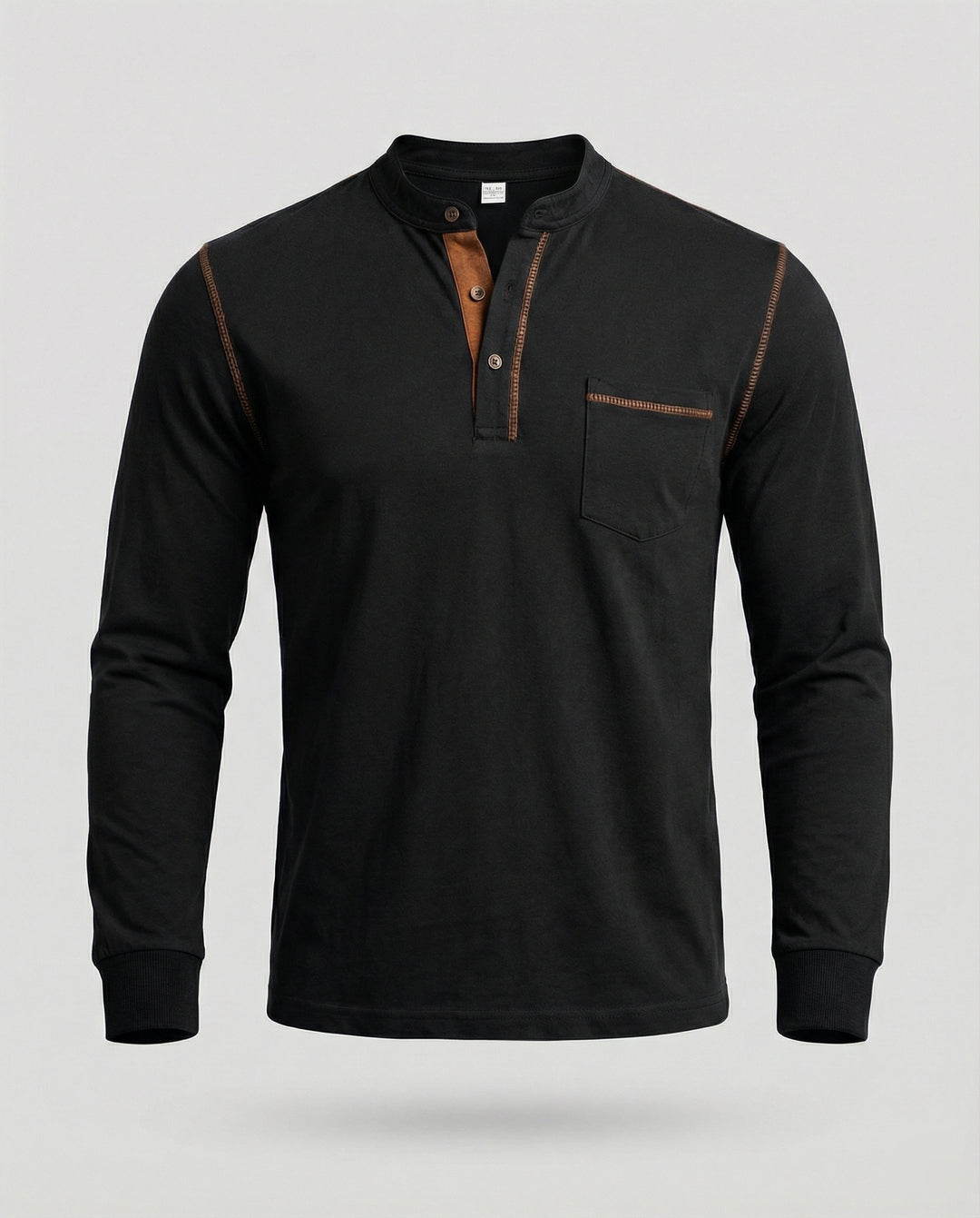 Langarm Henley Shirt