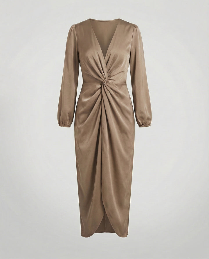 Elegantes Wickelkleid Damen Midi