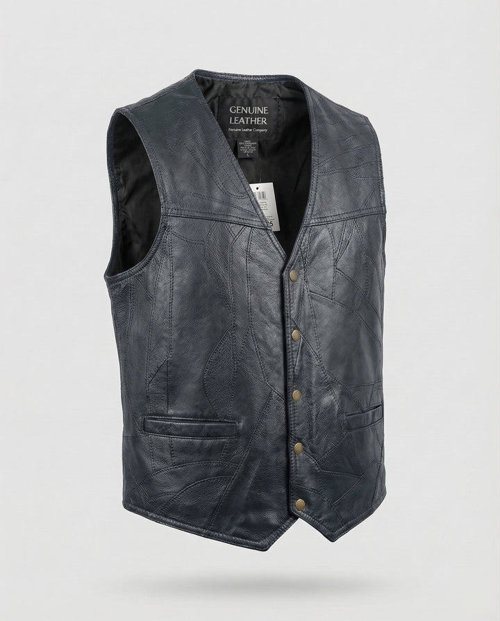 Herren Biker Lederweste