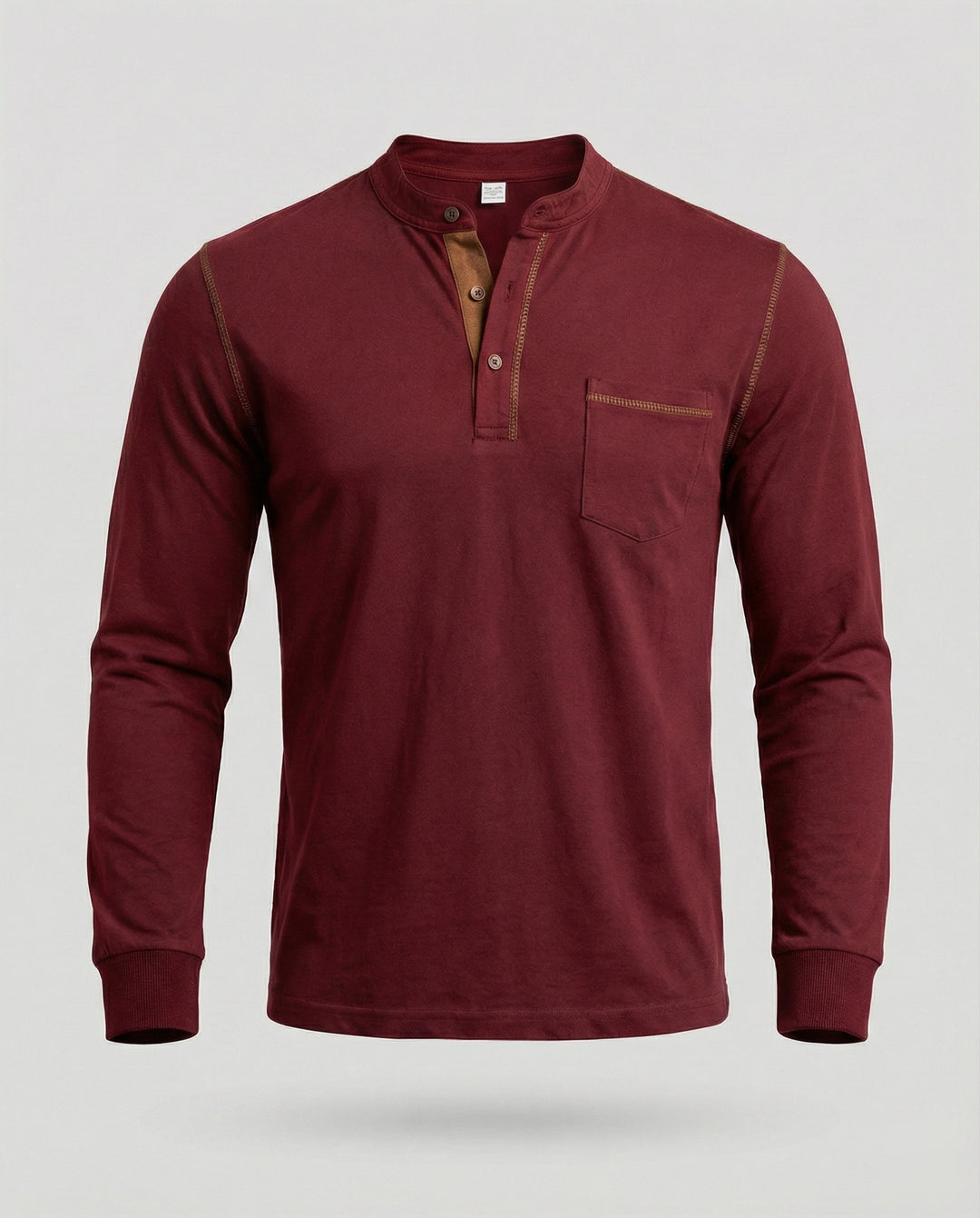 Langarm Henley Shirt