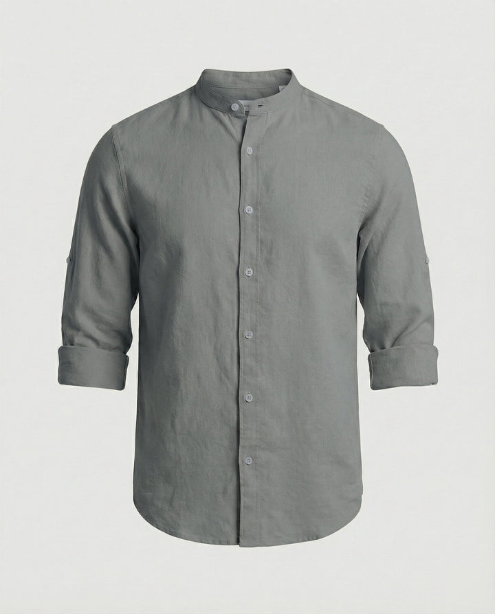 Herren Stehkragenhemd Regular Fit