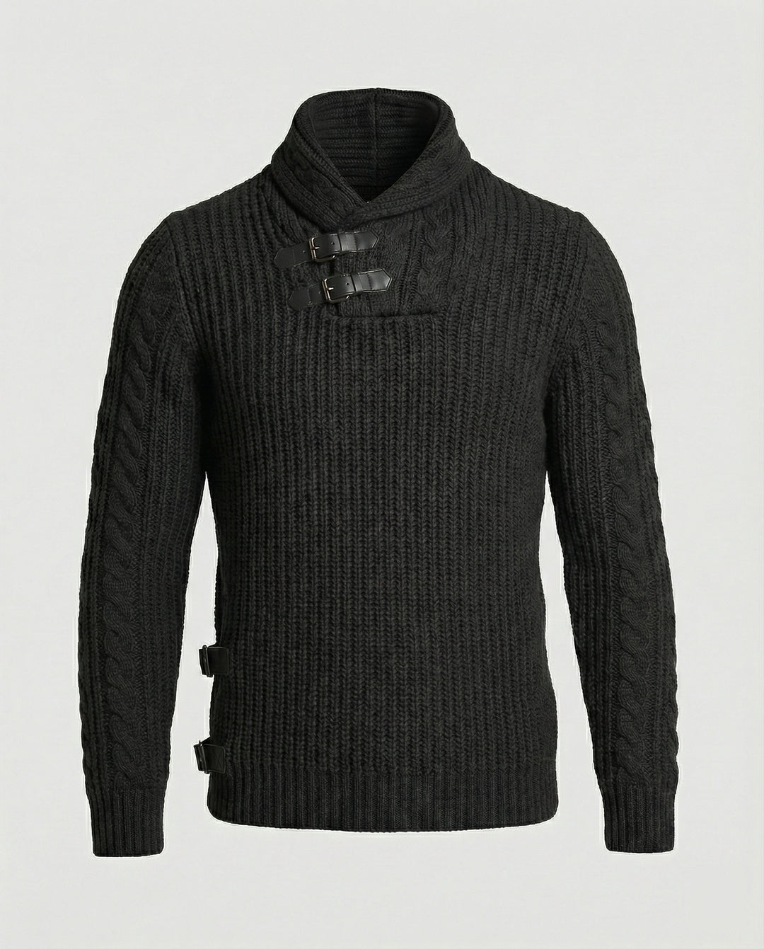Stylischer Asymmetrischer Strickpullover Herren