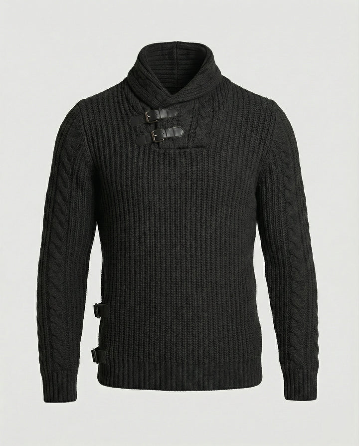Stylischer Asymmetrischer Strickpullover Herren