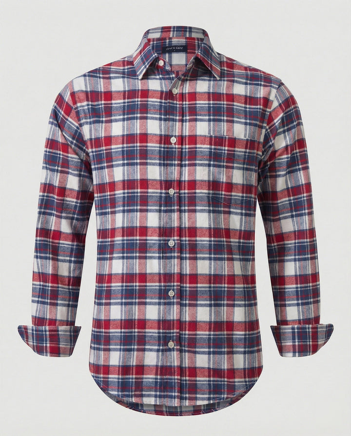 Herren Flanell Langarmhemd Kariert