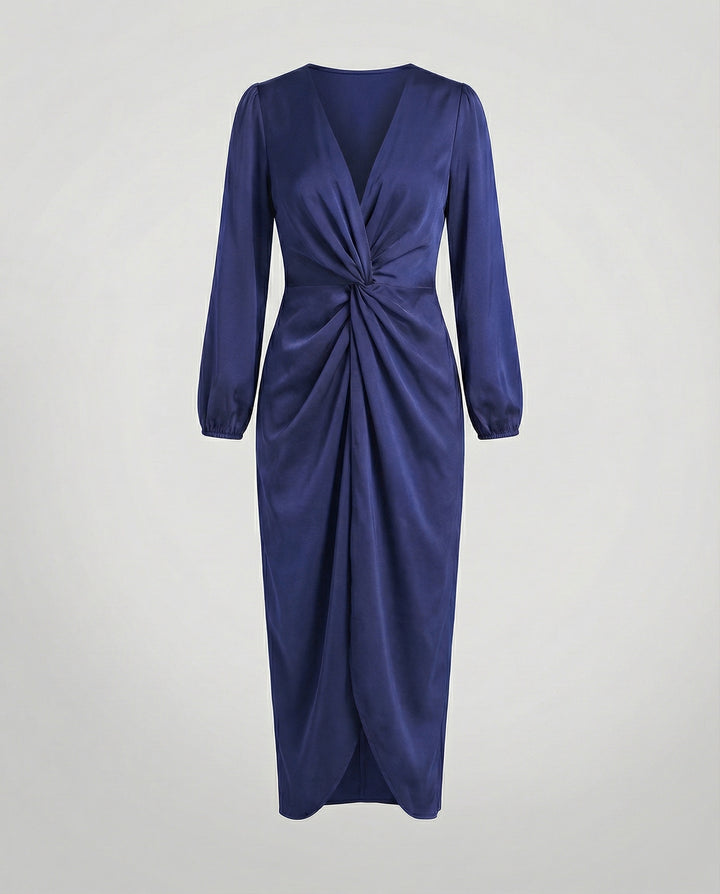 Elegantes Wickelkleid Damen Midi
