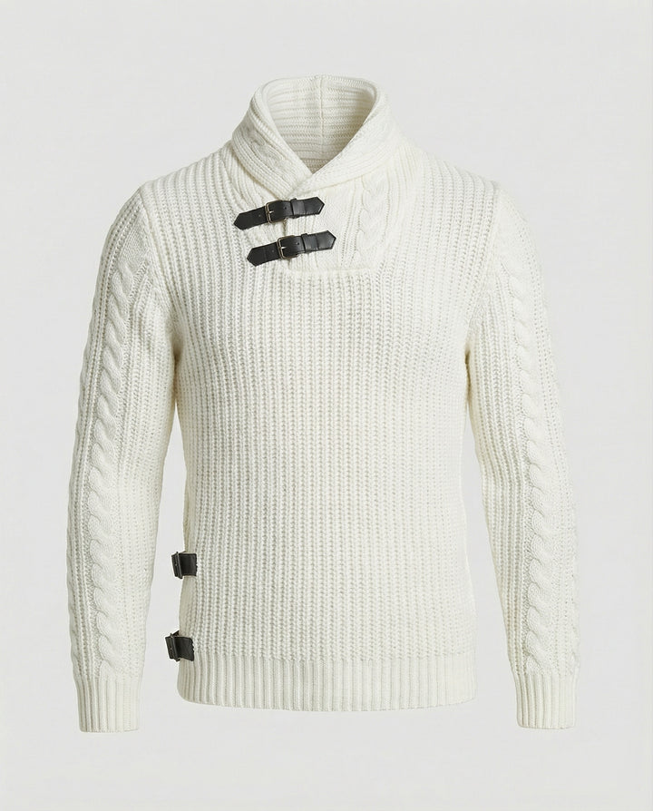 Stylischer Asymmetrischer Strickpullover Herren