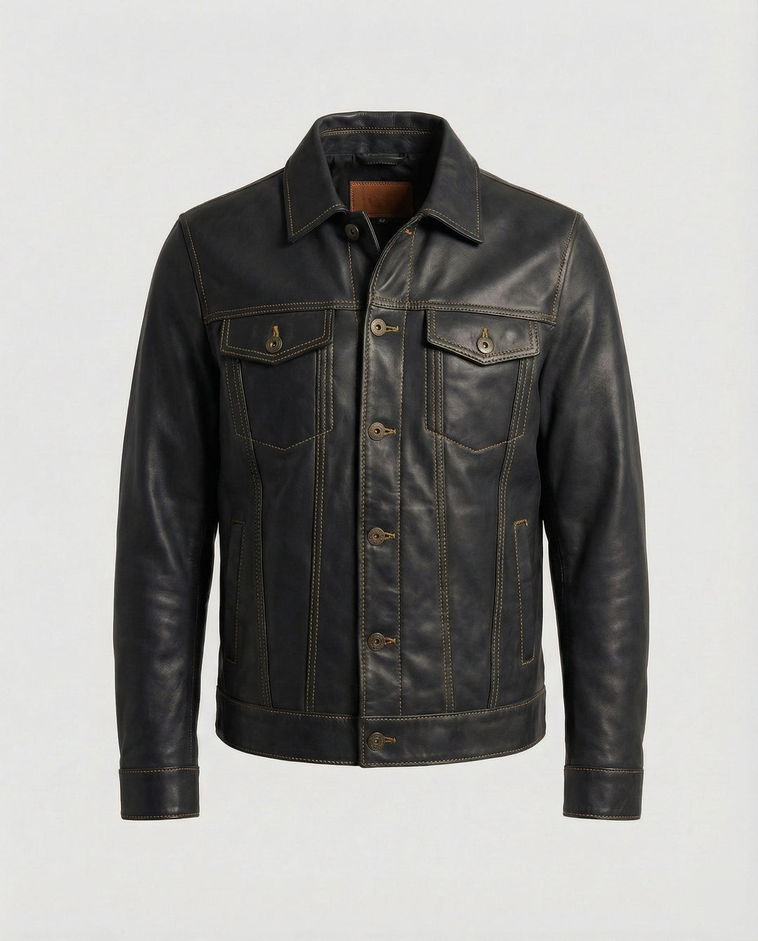 Herren Kunstleder Thermojacke