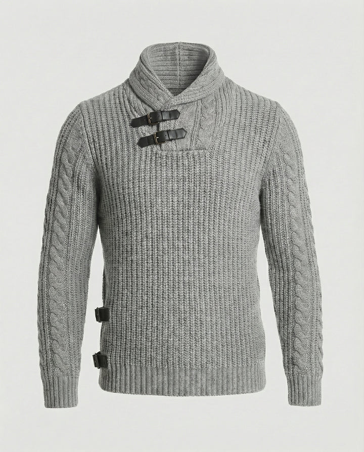 Stylischer Asymmetrischer Strickpullover Herren