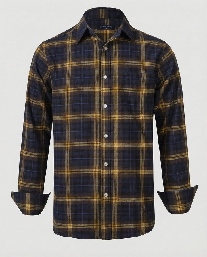 Herren Flanell Langarmhemd Kariert