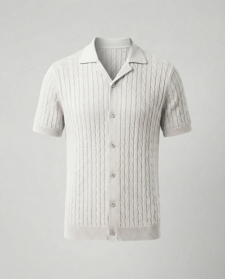 Herren Kurzarm-Strickhemd