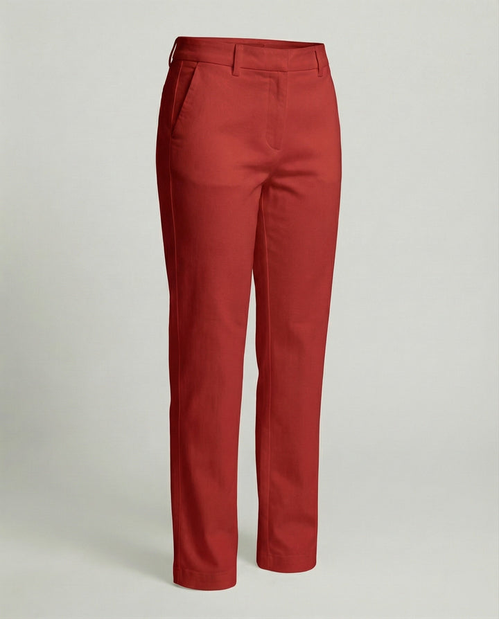 Damen Hochgeschnittene Chinohose Weites Bein