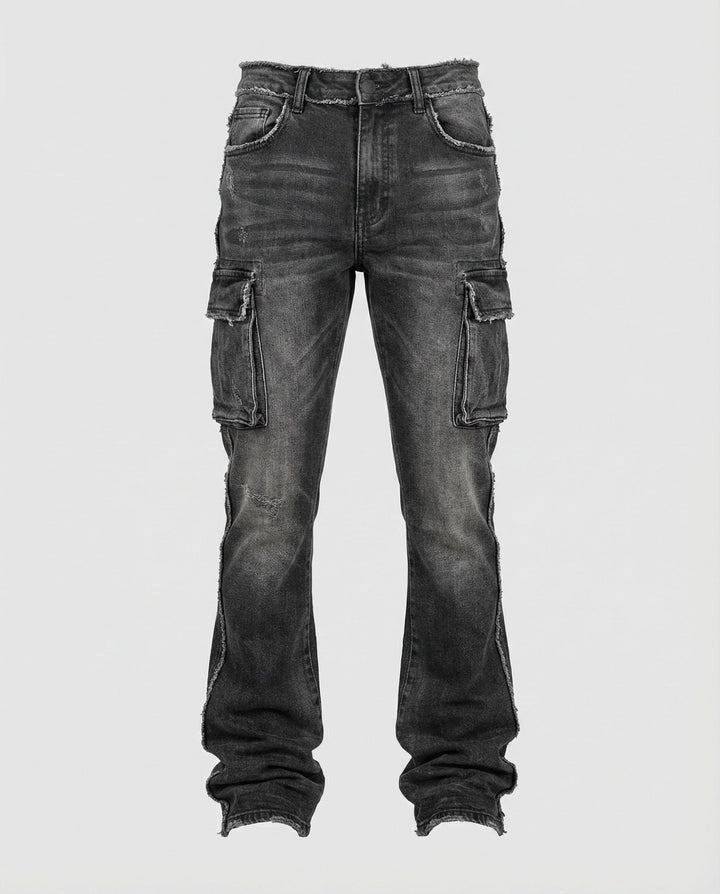 Herren Slim Fit Jeans mit Cargotaschen