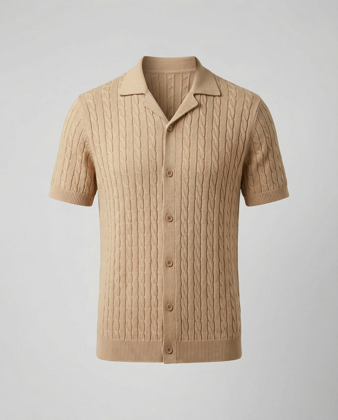 Herren Kurzarm-Strickhemd