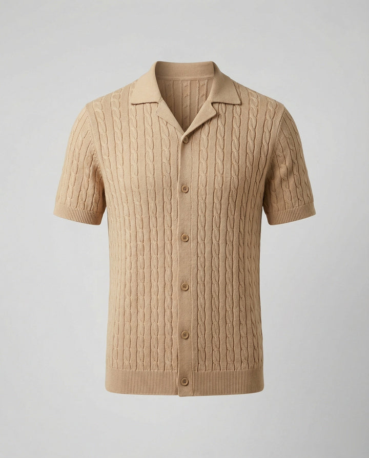 Herren Kurzarm-Strickhemd