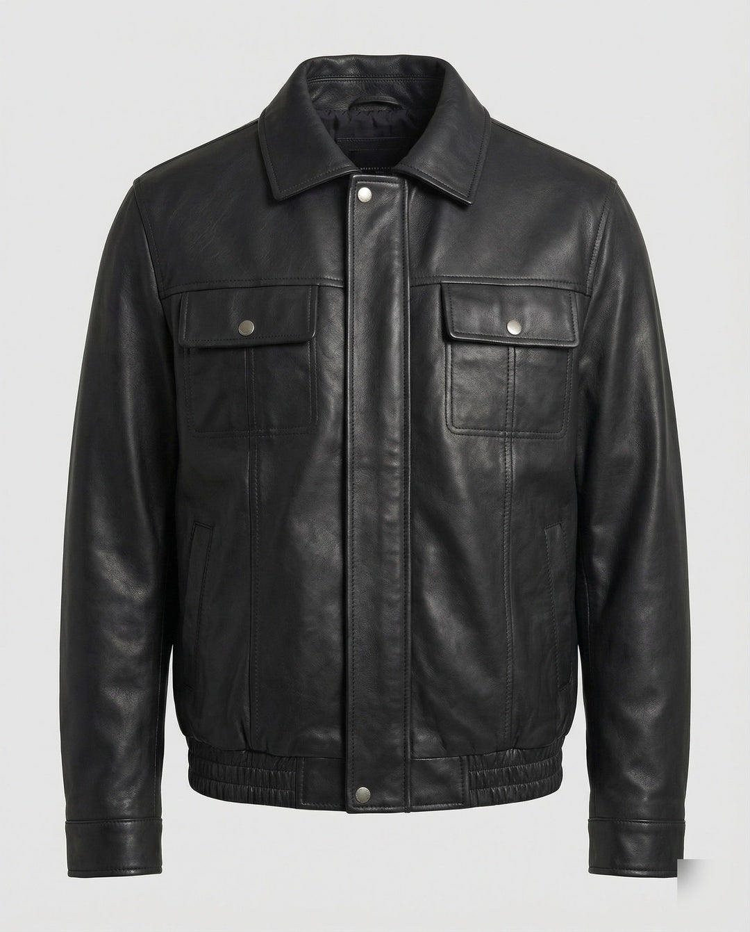 Herren Kunstleder Hemdjacke