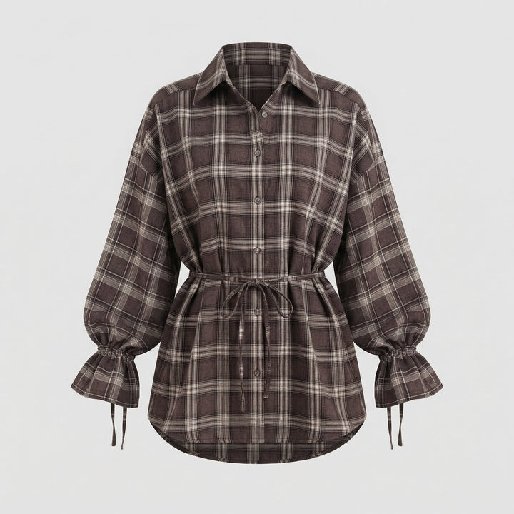 Damen Hemdbluse Karo Oversize