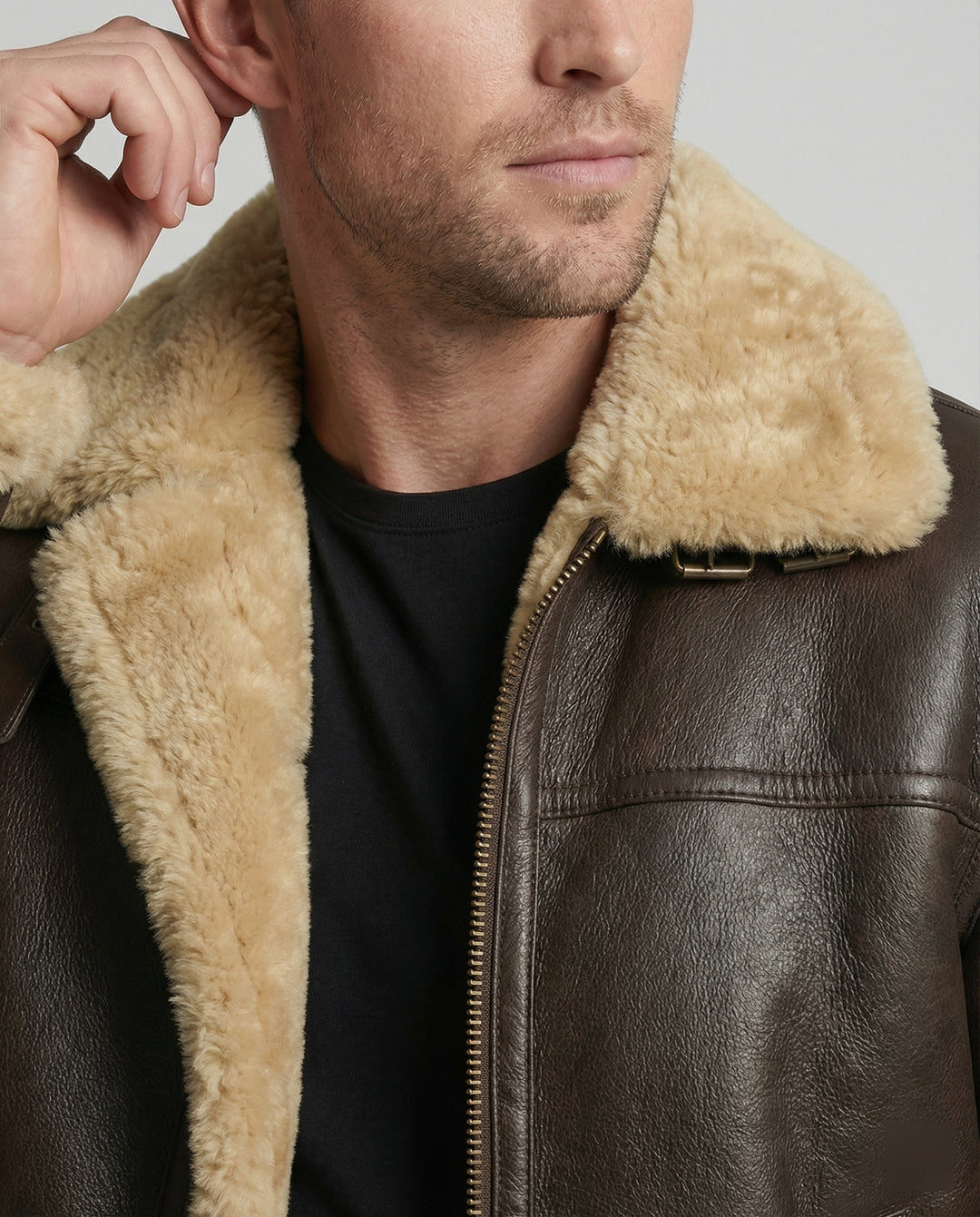 Weiche Lammfell Bomberjacke