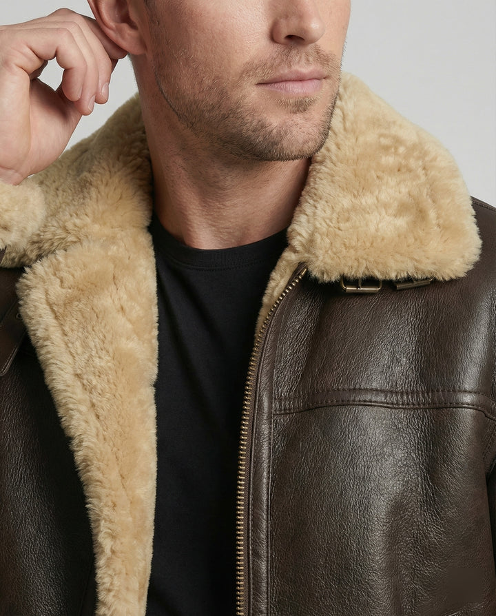 Weiche Lammfell Bomberjacke
