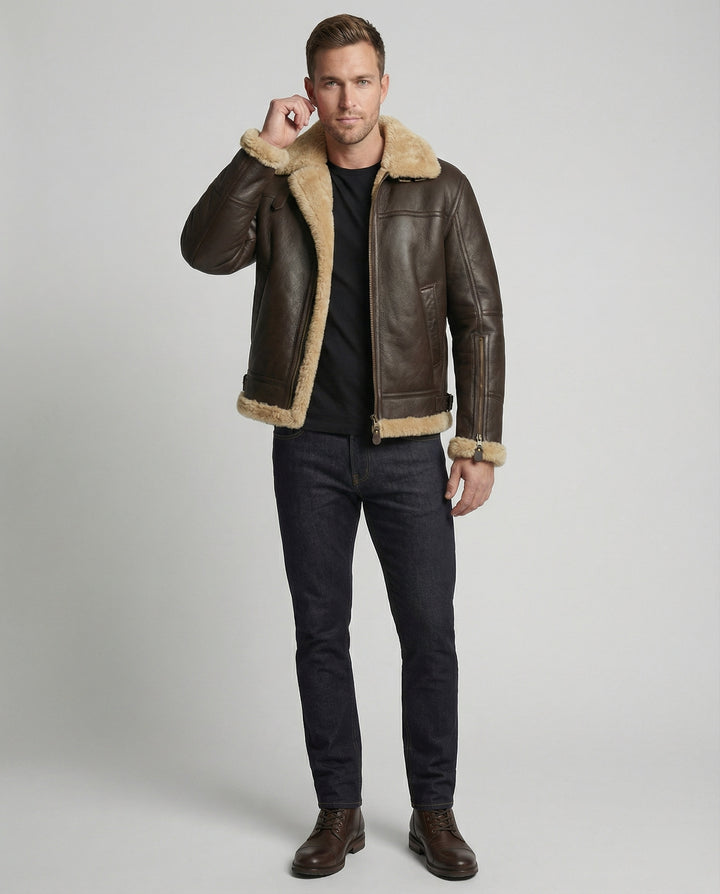 Weiche Lammfell Bomberjacke