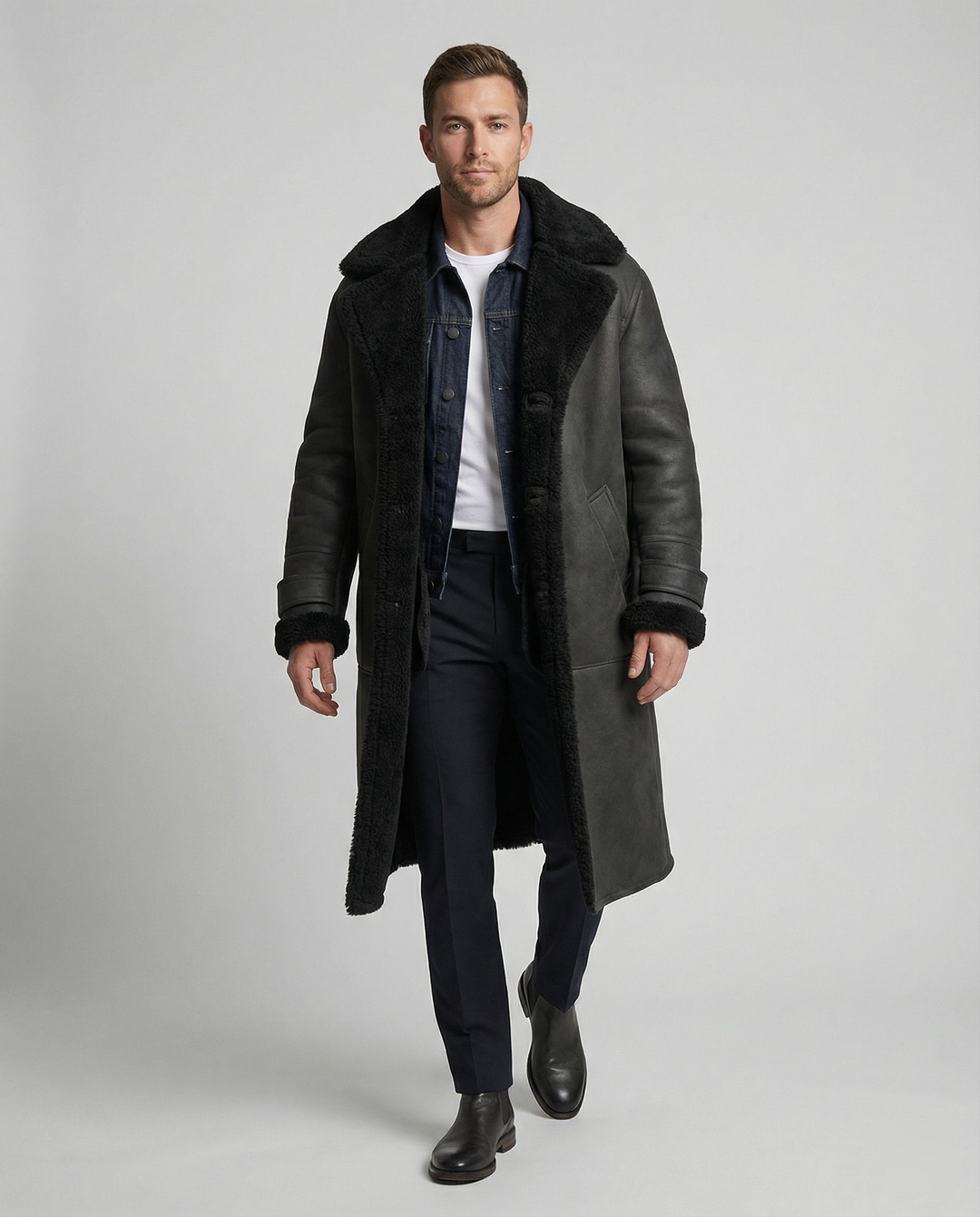 Langer Luxus Wintermantel