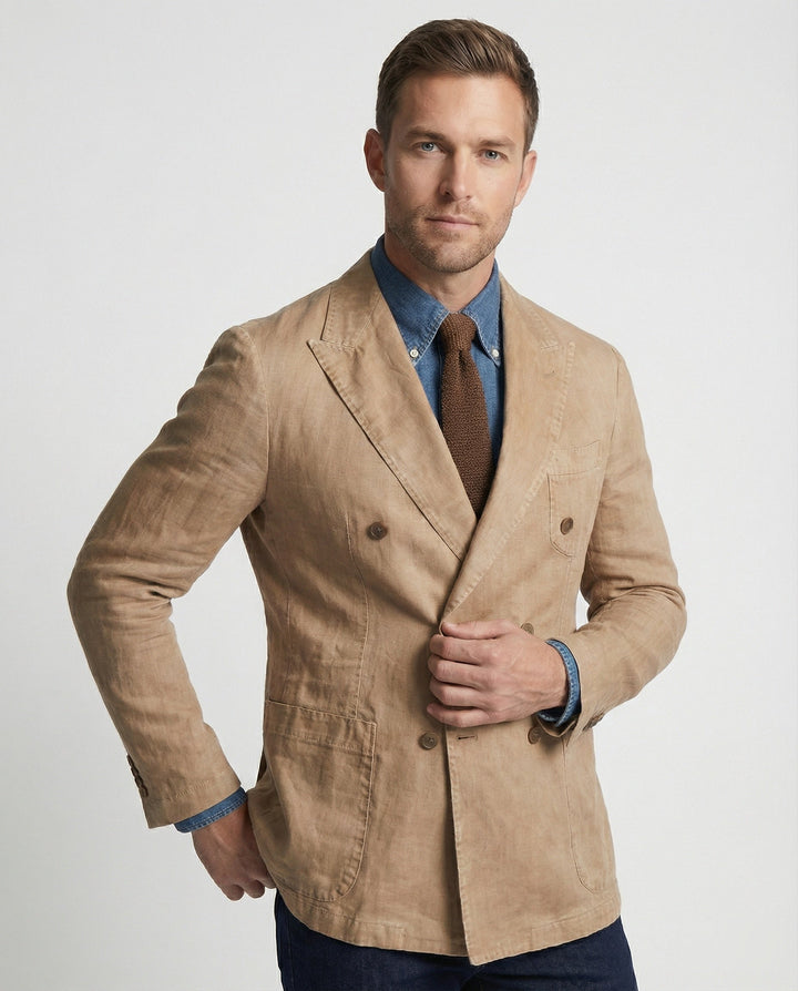 Leinenblazer Doppelreiher Herren