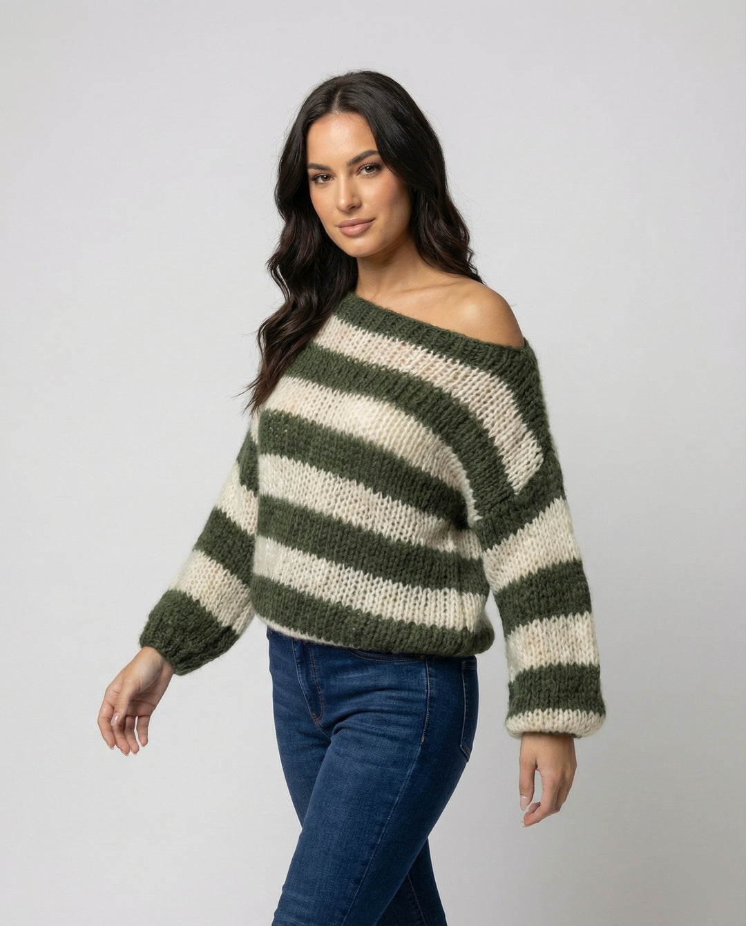 Gestreifter Damen Oversize Pullover