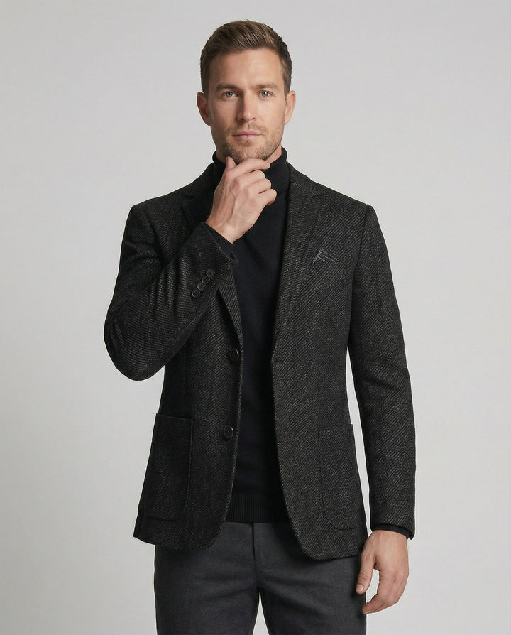Herren Tweed Sakko Slim Fit 2-Knopf