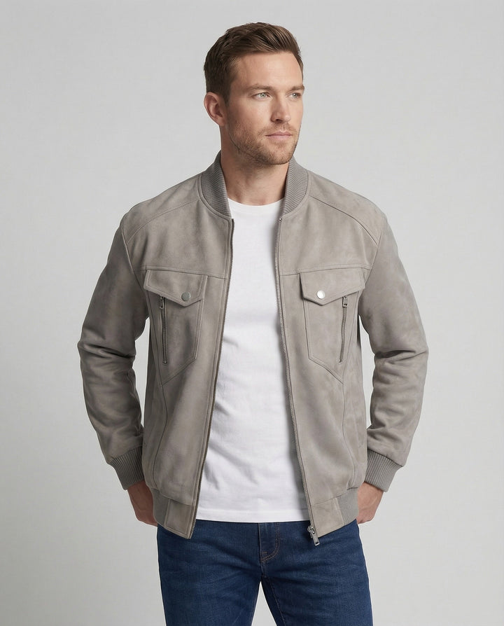 Herren Velours Bomberjacke Locker
