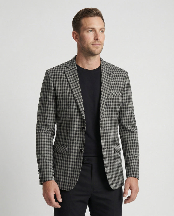 Herren Glencheck Sakko Slim Fit Einreiher
