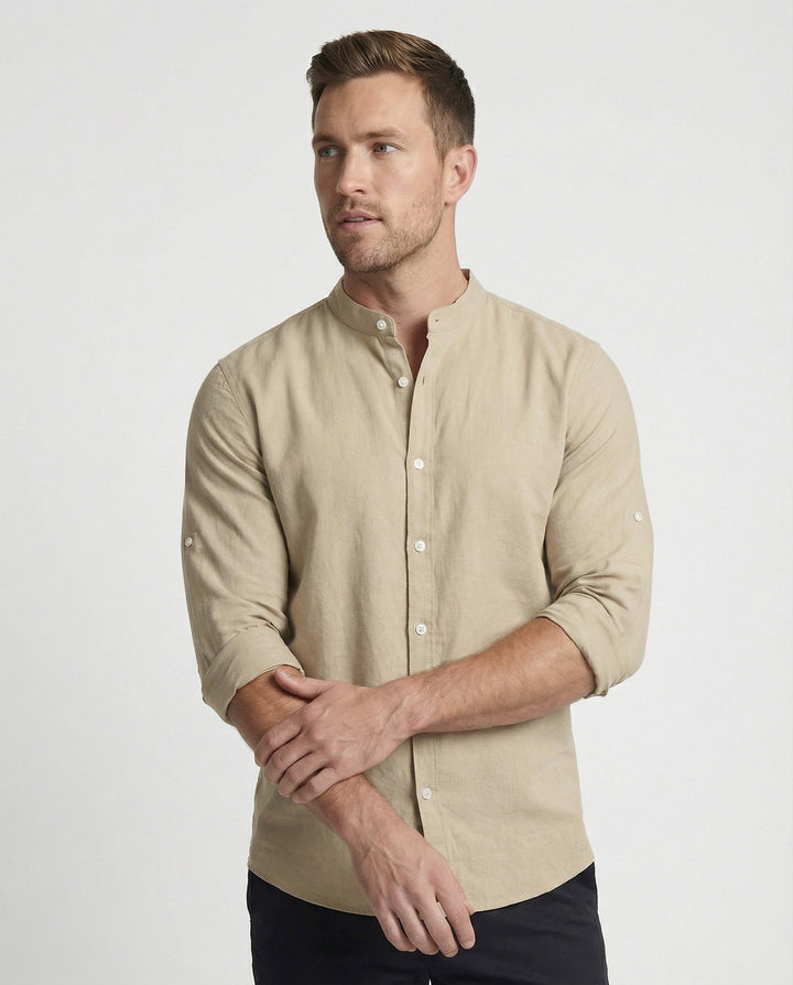 Herren Stehkragenhemd Regular Fit
