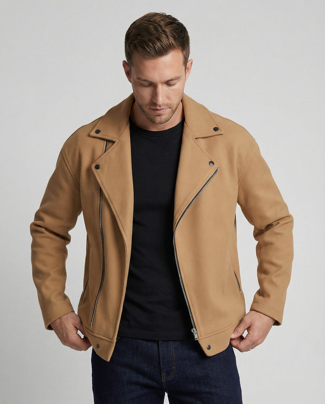 Herren Bikerjacke Leder Weste
