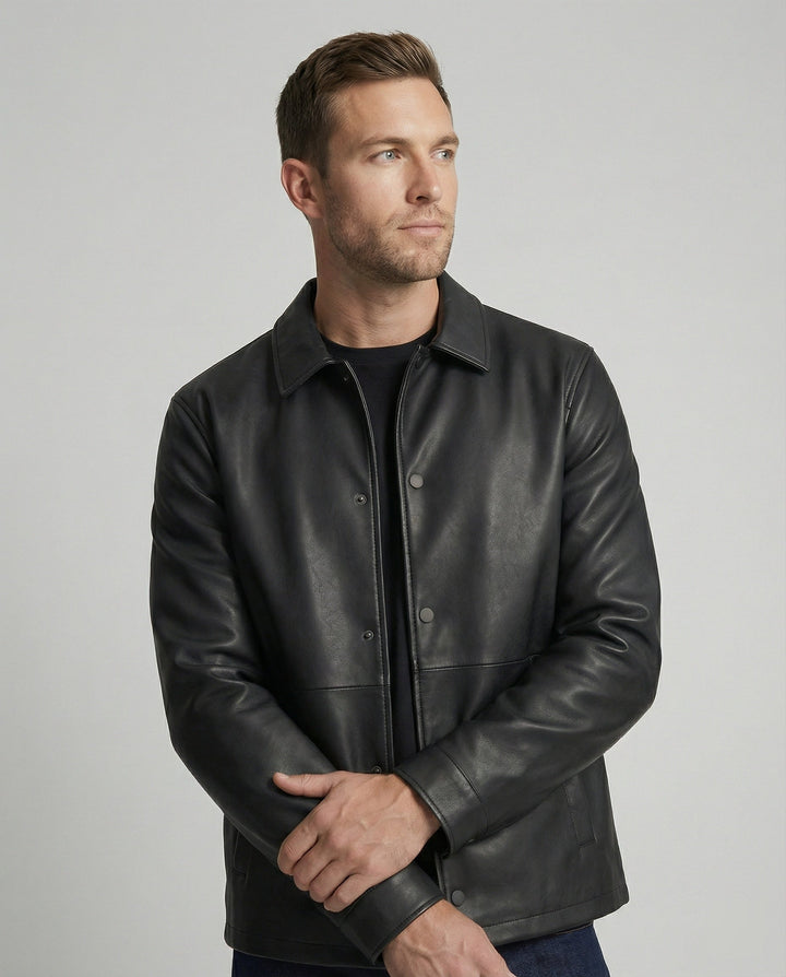 Herren Lederoptik Übergangsjacke