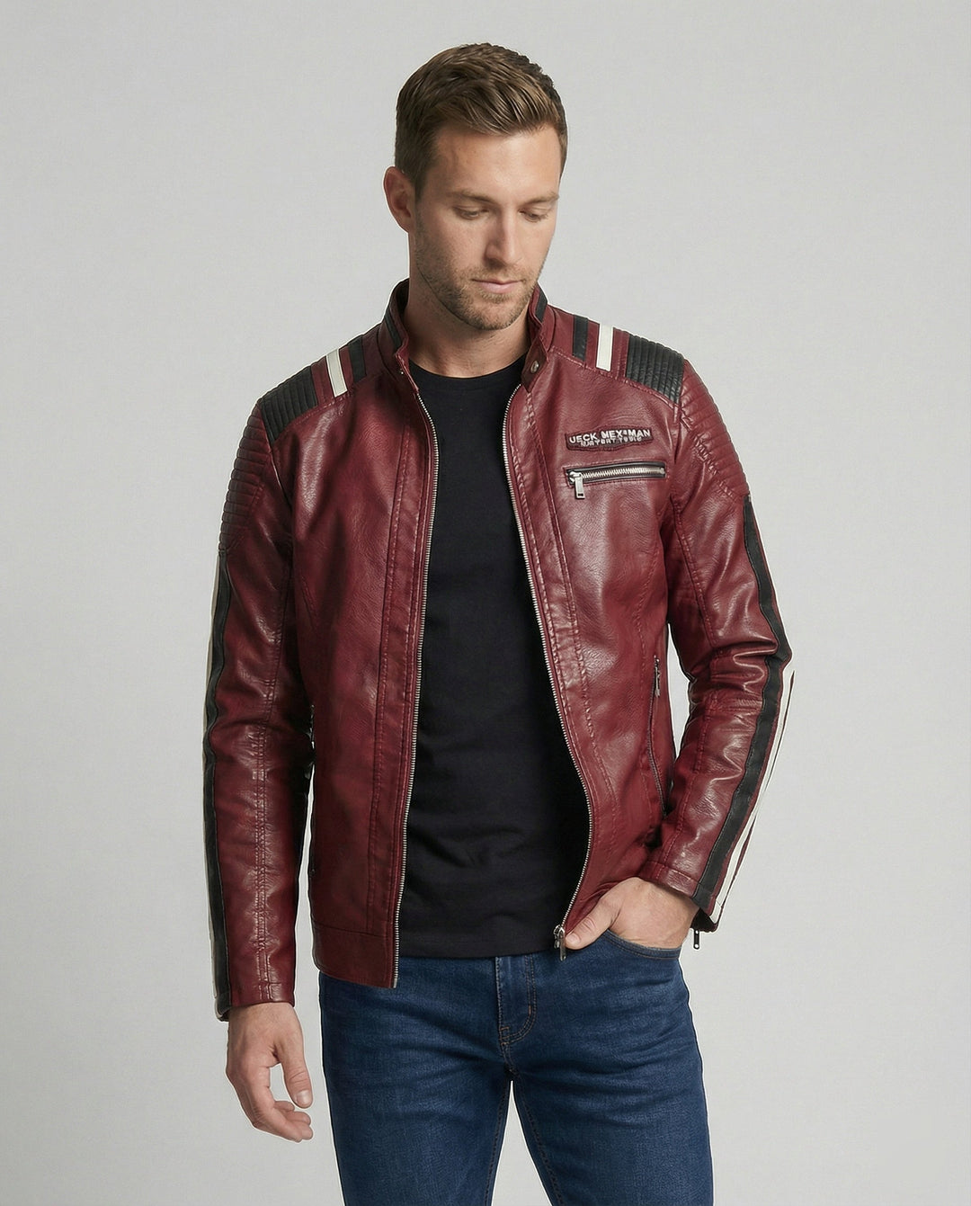 Herren Lederjacke Herren Biker