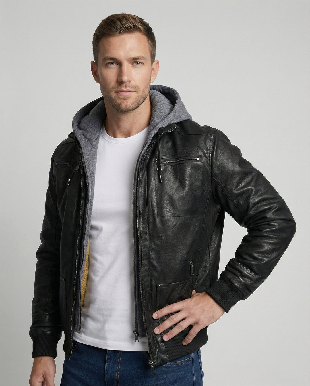 Lederjacke Herren Mit Kapuze